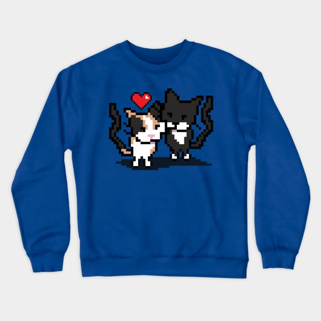 Pixel Cat Love Crewneck Sweatshirt by pixelcat